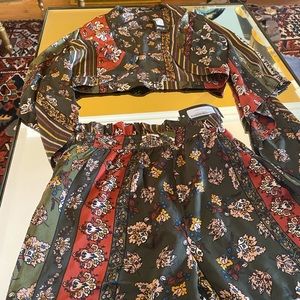 Nasty Gal Jacket and Shorts Floral Set